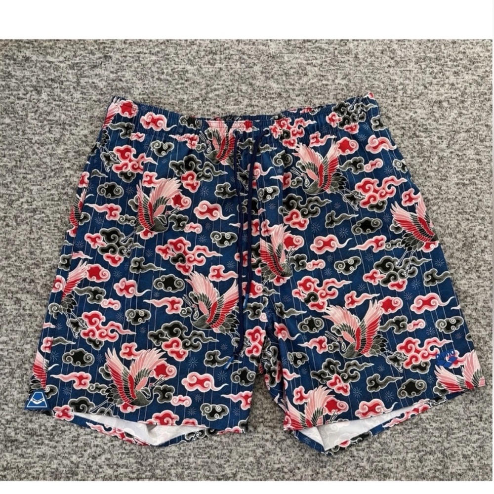 Arena Blue Tropical Birds Lined Swimming Trunks